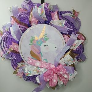 Unicorn Wreath Handmade and Ready to Ship